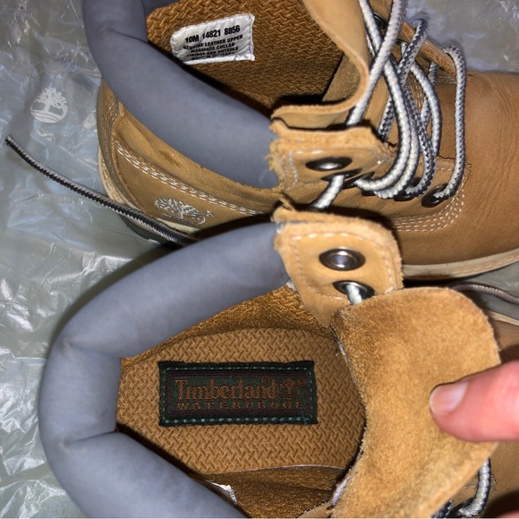VTG EUC! Timberland Gray Upper Wheat Nubuck Toddler Sz 10 Leather Boots Shoes - Picture 6 of 10